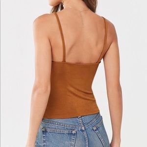 Ribbed square neck cami